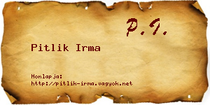 Pitlik Irma névjegykártya