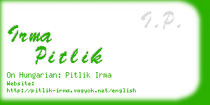 irma pitlik business card
